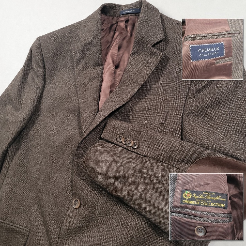Cremieux Collection x Loro Piana Wool Sport Coat Mens 38R Brown Birdseye Blazer